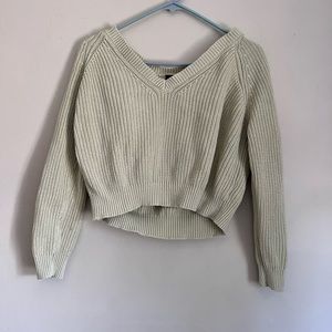 women's cropped knitted sweater